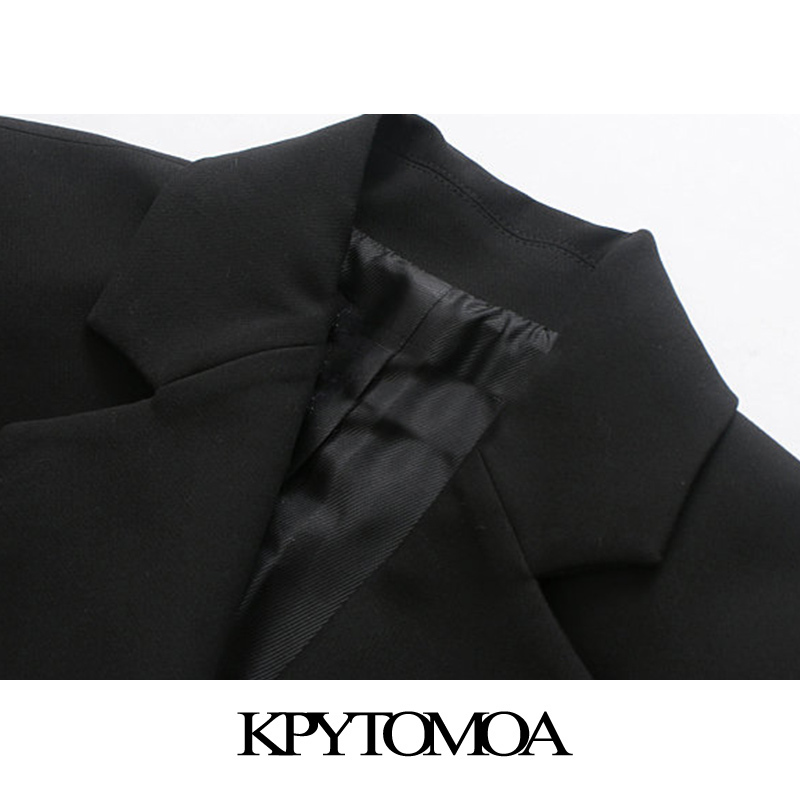 Vintage Stylish Short Style Double Breasted Blazer Coat Women Fashion Notched Collar Long Sleeve Female Outerwear Chic Tops 201114