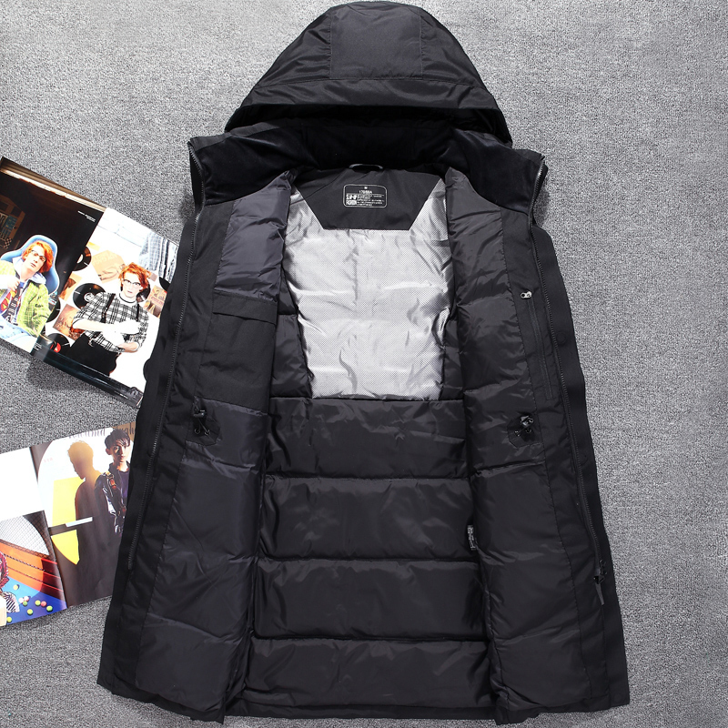 Long Down Jacket Men Top Quality Thick Winter NEW Hat Detached Warm Parka Waterproof Windproof -30 degrees 3073 201103