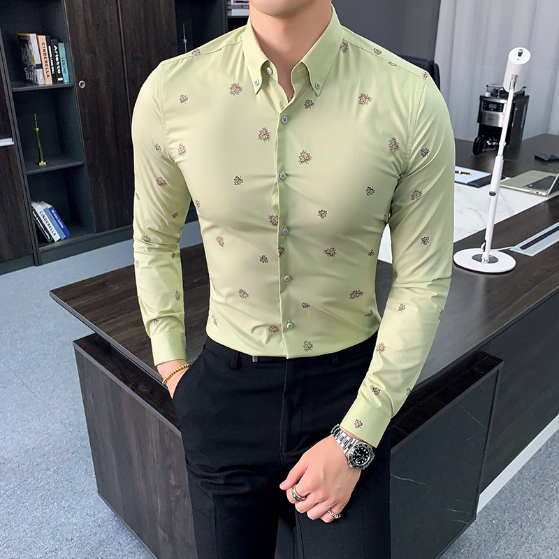 2020 Shirts Men's Autumn New Slim Fit Shirt Long Sleeve Streetwear Occasional From Men in Digital Printing for Social Ev5x, Peak green
2020 Shirts Men's Autumn New Slim Fit Shirt Long Sleeve Streetwear Occasional From Men in Digital Printing for Social Ev5x, Peak green