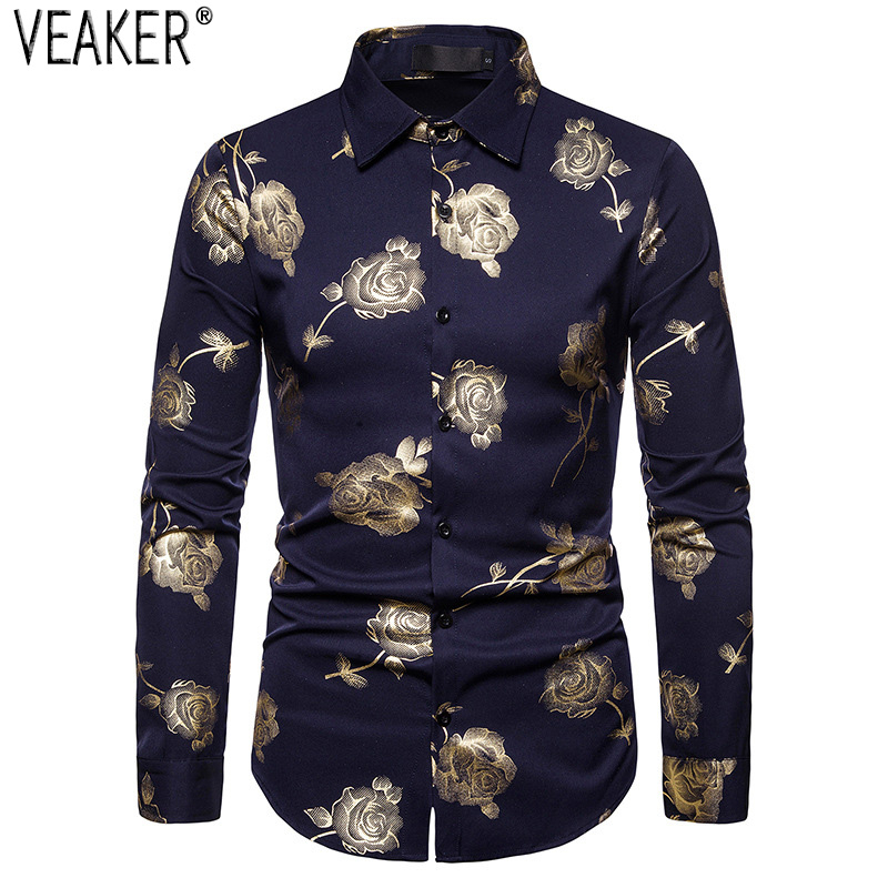 New Men' Floral Printed Shirts Male Slim Fit Long Sleeve Shirt Men Black White Flower Print Business Casual Shirts -2XL, Navy blue
New Men' Floral Printed Shirts Male Slim Fit Long Sleeve Shirt Men Black White Flower Print Business Casual Shirts -2XL, Navy blue