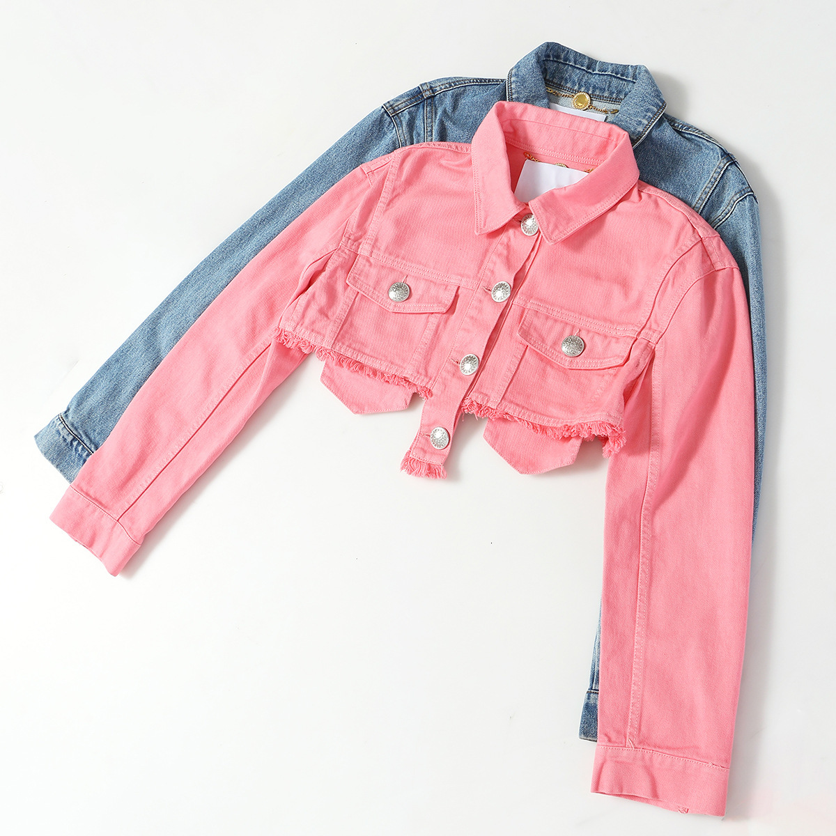 High Street Women Jacket Short Jeans Designer Personality Coats Borla Skin Pockets Outerwear Party Clothes Zrj7, Pink.
High Street Women Jacket Short Jeans Designer Personality Coats Borla Skin Pockets Outerwear Party Clothes Zrj7, Pink.