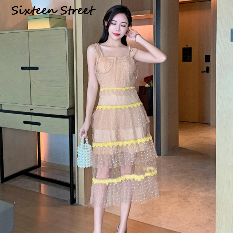 2021 New Woman Summer Dressed in Spaghetti Yellow Belt Polka Dot Runway Fashion Seaside Beach O2rn, Picture color
2021 New Woman Summer Dressed in Spaghetti Yellow Belt Polka Dot Runway Fashion Seaside Beach O2rn, Picture color