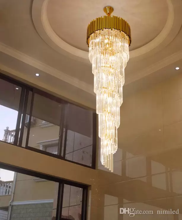 Modern Long Gold Crystal LED Light Chandeliers Pendant Lighting For Staircase Fixtures Large Hallway Indoor Stair Villas Mall Restaurant
Modern Long Gold Crystal LED Light Chandeliers Pendant Lighting For Staircase Fixtures Large Hallway Indoor Stair Villas Mall Restaurant