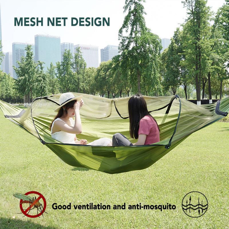 Portable Camping Hammock Outdoor Parachute Hammock Swing Bed with Mosquito Net for Outdoor Camping Hiking Max 300kg load1
Portable Camping Hammock Outdoor Parachute Hammock Swing Bed with Mosquito Net for Outdoor Camping Hiking Max 300kg load1