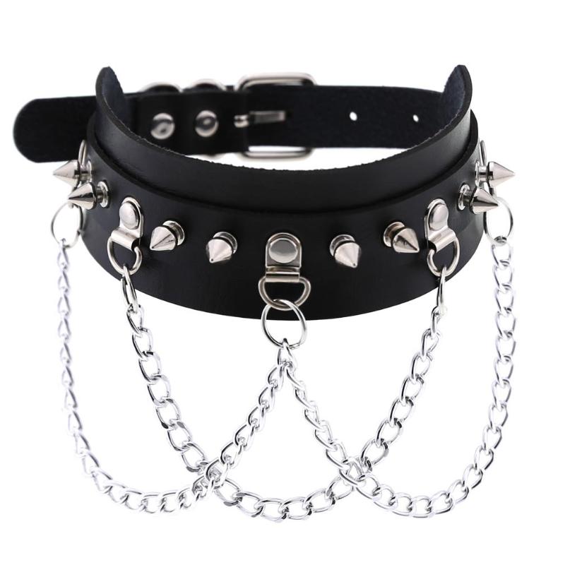 Trendy Choker With Spikes Collar Women Man Leather Necklace Chain Jewelry On The Neck Punk Chocker Aesthetic Gothic Accessories
Trendy Choker With Spikes Collar Women Man Leather Necklace Chain Jewelry On The Neck Punk Chocker Aesthetic Gothic Accessories