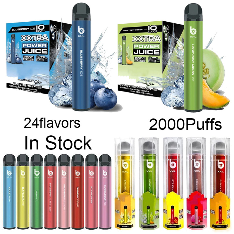 Bang XXL 2000 Puffs XXTRA Disposable Vape Pen Bangxxl 24flavors Kits 800mAh Battery 6ML Puff bars Electronic Cigarettes
Bang XXL 2000 Puffs XXTRA Disposable Vape Pen Bangxxl 24flavors Kits 800mAh Battery 6ML Puff bars Electronic Cigarettes