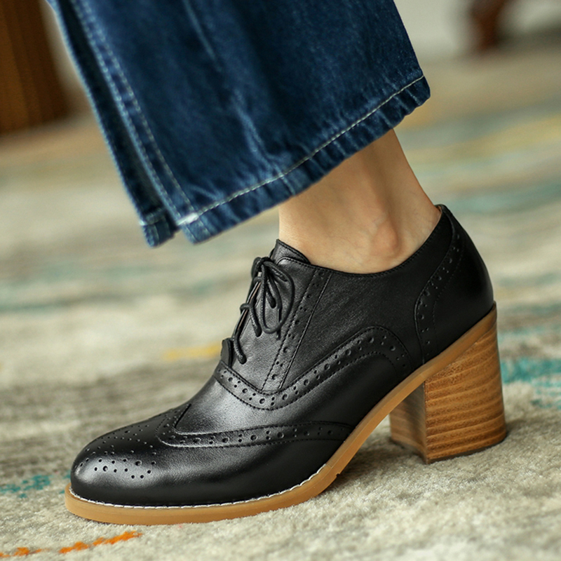 2020 High Woman Oxford Heels Genuine Leather Vintage Bullock Brogues Casual Women's Shoes 0zkg, Black
2020 High Woman Oxford Heels Genuine Leather Vintage Bullock Brogues Casual Women's Shoes 0zkg, Black