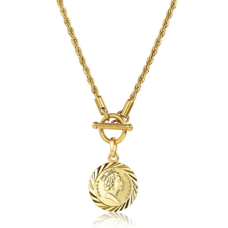 New 3mm Rope Link Chain Coin Round Elizabeth Pendant Necklace for Women Girls Chunky Choker Toggle Clasp 22inch DN225
New 3mm Rope Link Chain Coin Round Elizabeth Pendant Necklace for Women Girls Chunky Choker Toggle Clasp 22inch DN225