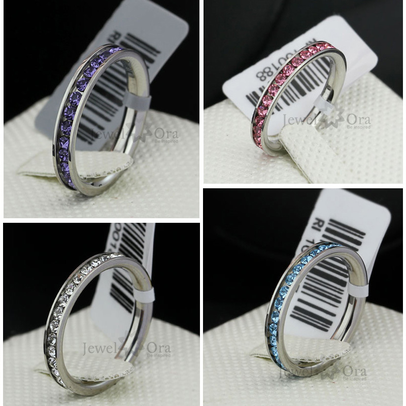 yizhan Hot Ring Gifts Jewelry Womens 316L Stainless Steel 1Ct Rings Eternity Ring Accessories for Wedding & Events (Silveren SI0189)