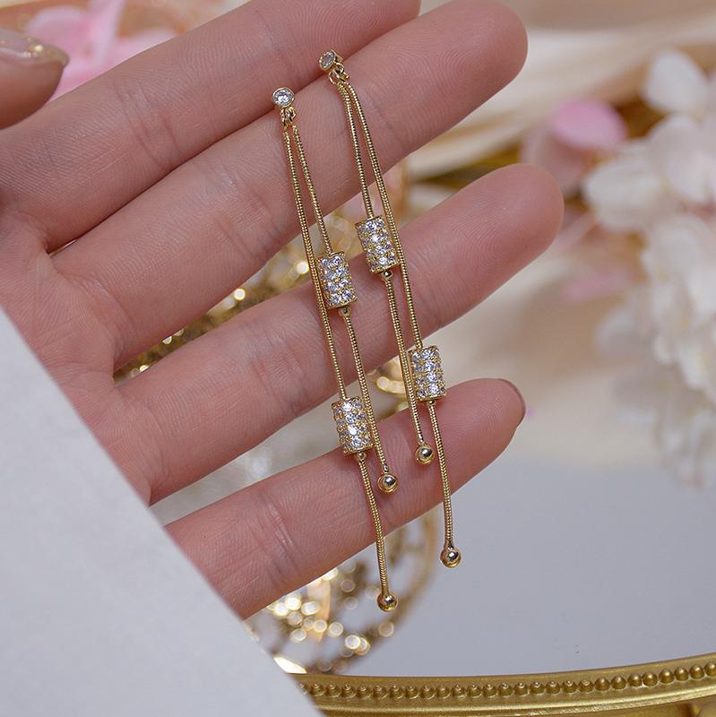 Stud Luxury Cubic Zircon CZ Geometric Earrings For Women Japanese&Korea Style 14K Real Gold Elegant Long
Stud Luxury Cubic Zircon CZ Geometric Earrings For Women Japanese&Korea Style 14K Real Gold Elegant Long