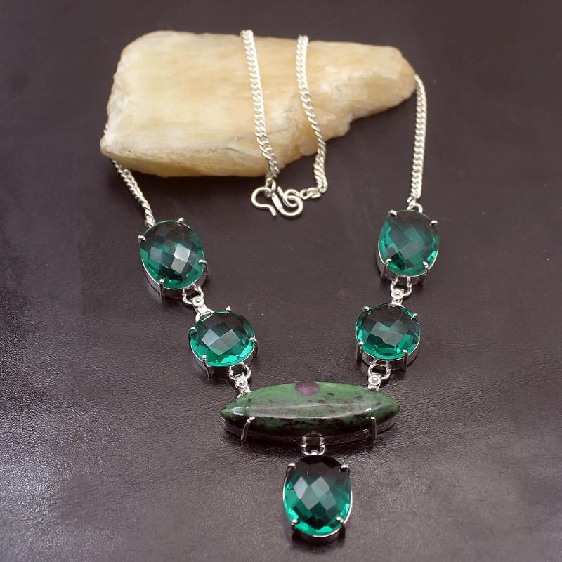 Hermosa Gallant Design Green ObsidianTopaz Silver Color Necklace Women Chain Necklace 17.5 Inch A288
Hermosa Gallant Design Green ObsidianTopaz Silver Color Necklace Women Chain Necklace 17.5 Inch A288