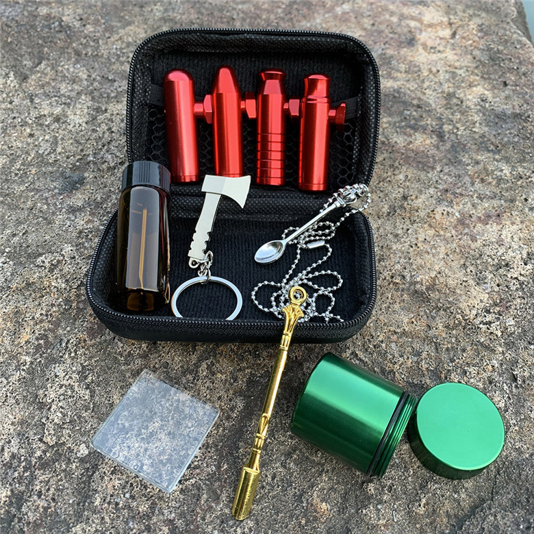 DHL Ship Premium Tobacco Bag Set Smoking Herb Grinder Storage Jar Smoking Pipe Hitter Dugout Rolling Machine Smoking Set FY2458
DHL Ship Premium Tobacco Bag Set Smoking Herb Grinder Storage Jar Smoking Pipe Hitter Dugout Rolling Machine Smoking Set FY2458