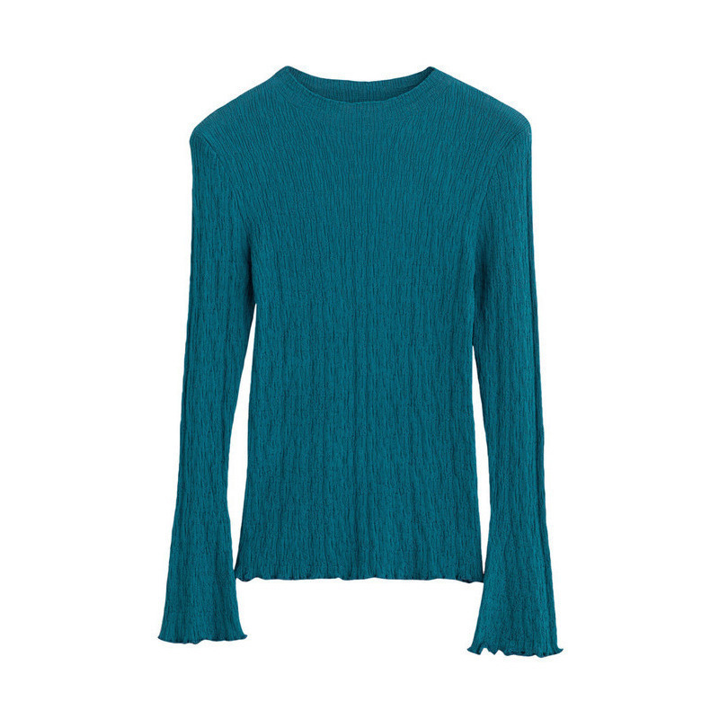 INMAN Spring Arrival Stand Collar All Match Fit Shape Basic Style Long Sleeve Women Knitwear Sweater 201225