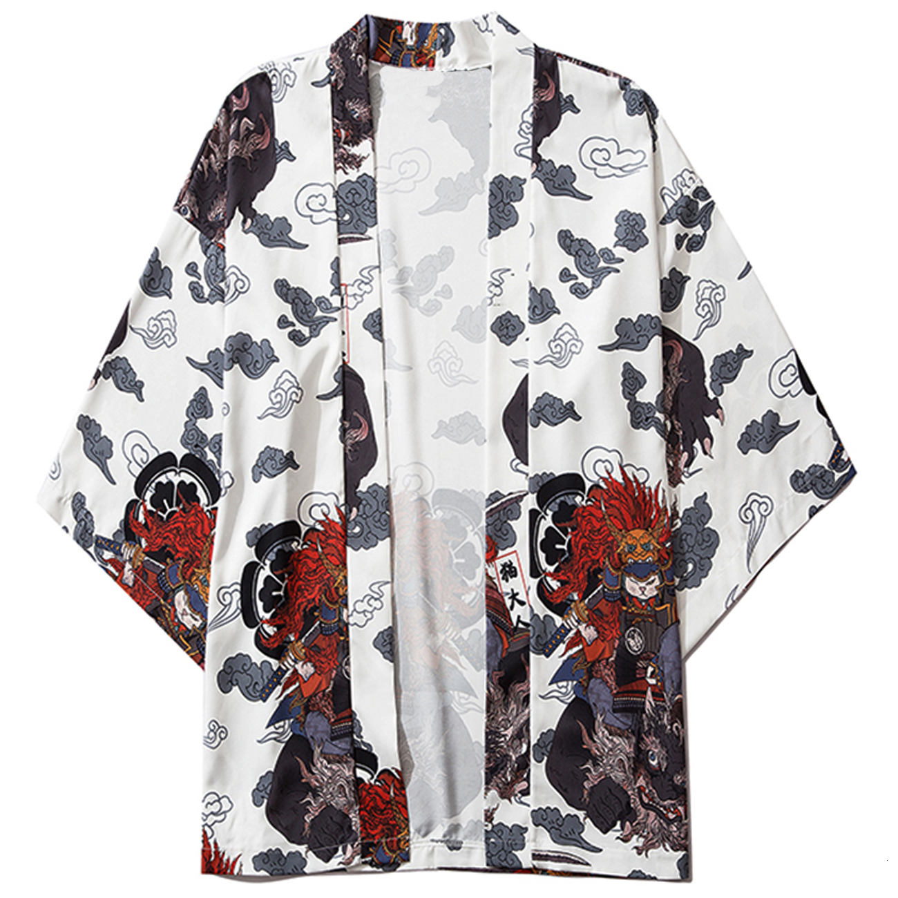 2021 New Aelfric Eden Summer Harajuku Japanese Jackets Men Samuri Cat Print Loose Japan Streetwear Front Open Coats Kimono Gehu, White
2021 New Aelfric Eden Summer Harajuku Japanese Jackets Men Samuri Cat Print Loose Japan Streetwear Front Open Coats Kimono Gehu, White