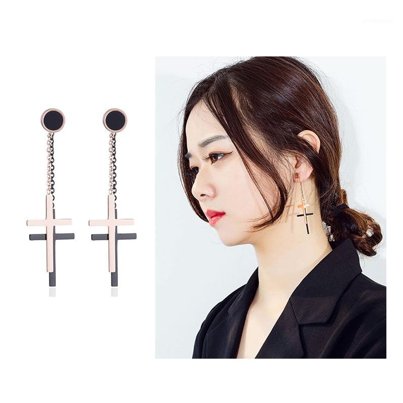 Women Double Cross Pendant Drop Earrings Stainless Steel Cross Shape Chain Dangle Earrings Fashion Jewerly1
Women Double Cross Pendant Drop Earrings Stainless Steel Cross Shape Chain Dangle Earrings Fashion Jewerly1