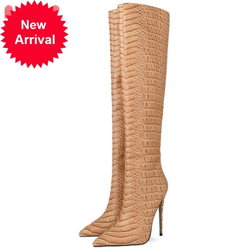 Top quality Women New Fashion Knee Finger Boots Pointed Fine Leap High Pattern Slip On Shoes Winter Size 34-45, Ivory.
Top quality Women New Fashion Knee Finger Boots Pointed Fine Leap High Pattern Slip On Shoes Winter Size 34-45, Ivory.