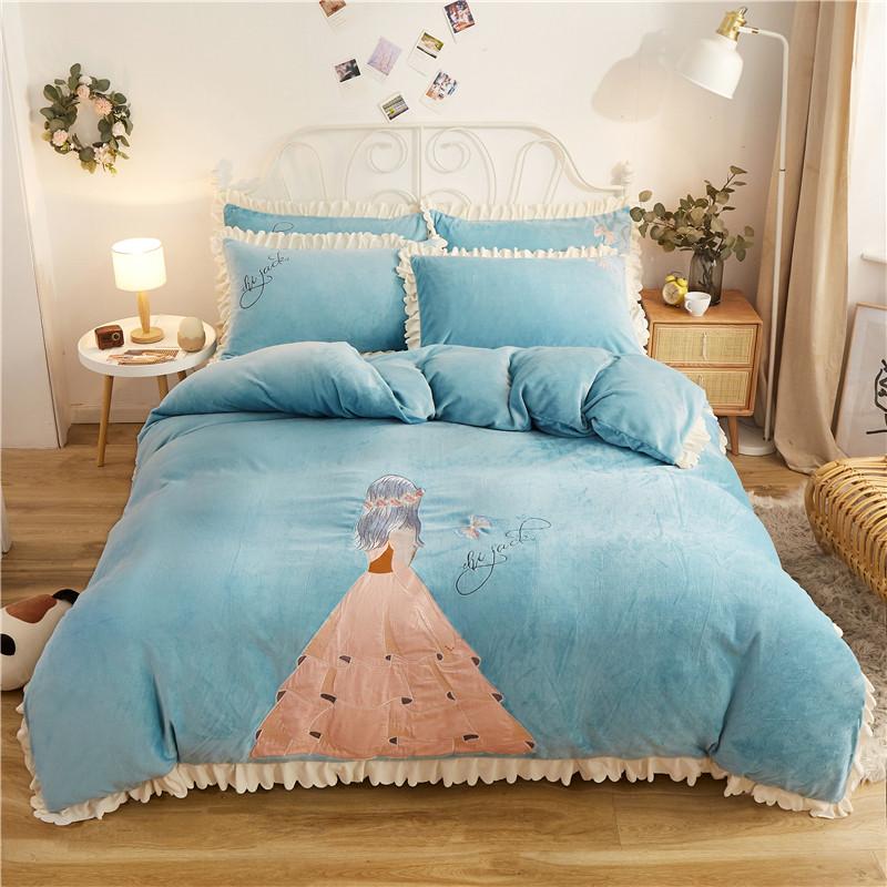 6 Colors Cartoon Princess Girl Warm Milk Velvet Duvet Cover Bed Linen Fitted Sheet Pillowcases Bedclothes Home Textiles
6 Colors Cartoon Princess Girl Warm Milk Velvet Duvet Cover Bed Linen Fitted Sheet Pillowcases Bedclothes Home Textiles