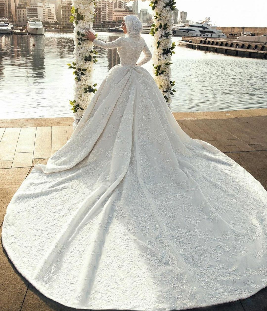 new muslim wedding dresses lace sequined long sleeve vintage bridal gowns with hijab plus size elegant vestido de novia