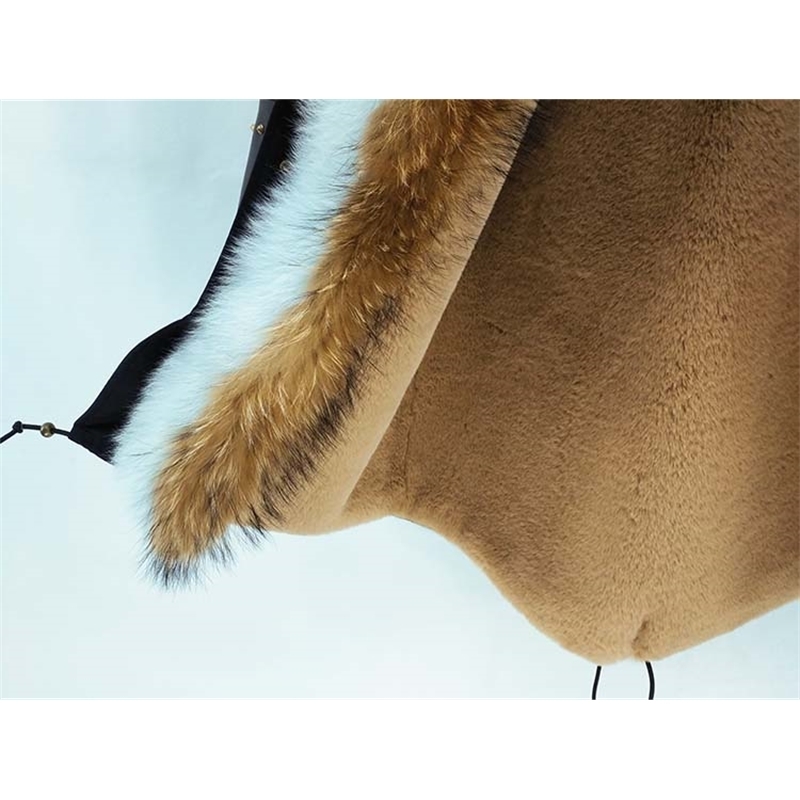OFTBUY Long Parka Real Fur Coat Winter Jacket Women Natural Sheepskin Leather Rivet Sleeves Outerwear Streetwear Casual 201201