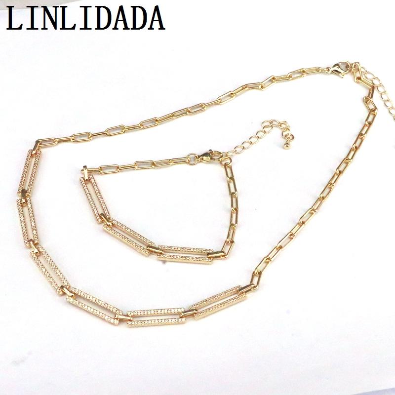 5Pcs Fashion Simple Design Geometry Shape Link Chains Cubic Zircon Gold Plated Necklace And Bracelet
5Pcs Fashion Simple Design Geometry Shape Link Chains Cubic Zircon Gold Plated Necklace And Bracelet