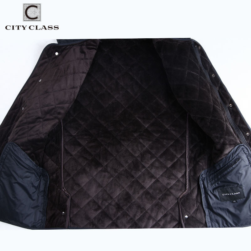 CITY CLASS New Business Spring Autumn Mens Quilted Jackets Fashion Lining Fleece Casual Coat Tops For Male 15307 201218