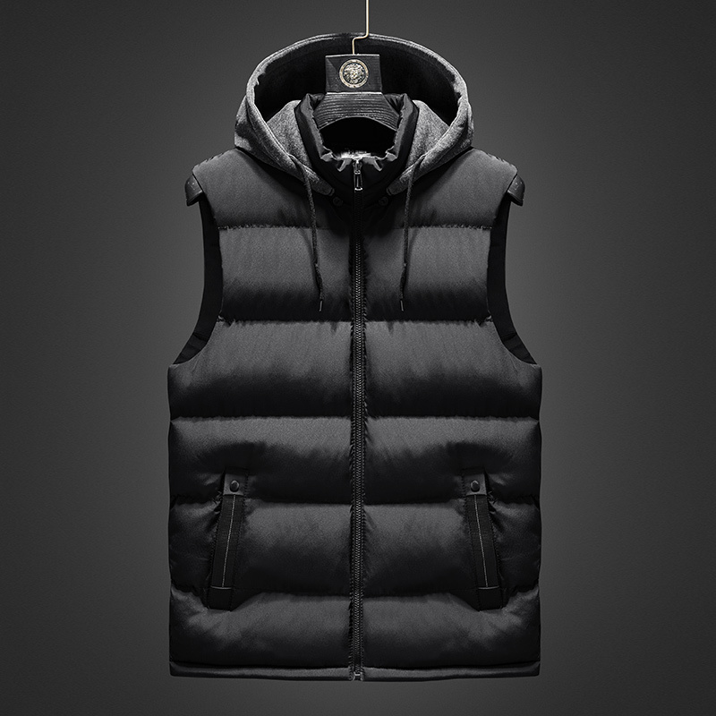 Hooded Vests Autumn Men Sleeveless Jacket Men Fashion Vest Hat Hooded Warm Vest Winter Waistcoat Men Casual Windbreaker 5XL 201216