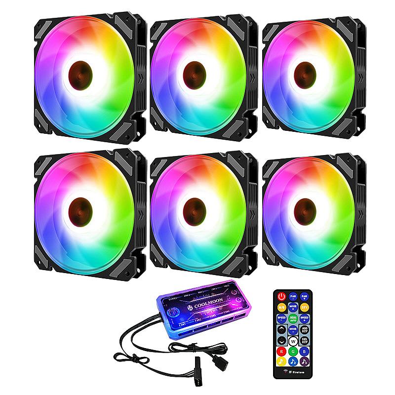 COOLMOON RGB Chassis Fan, 12cm Shenguang Synchronous Silent + Music Controller LED Computer Cooling Fan CPU Fan (6 Pcs
COOLMOON RGB Chassis Fan, 12cm Shenguang Synchronous Silent + Music Controller LED Computer Cooling Fan CPU Fan (6 Pcs