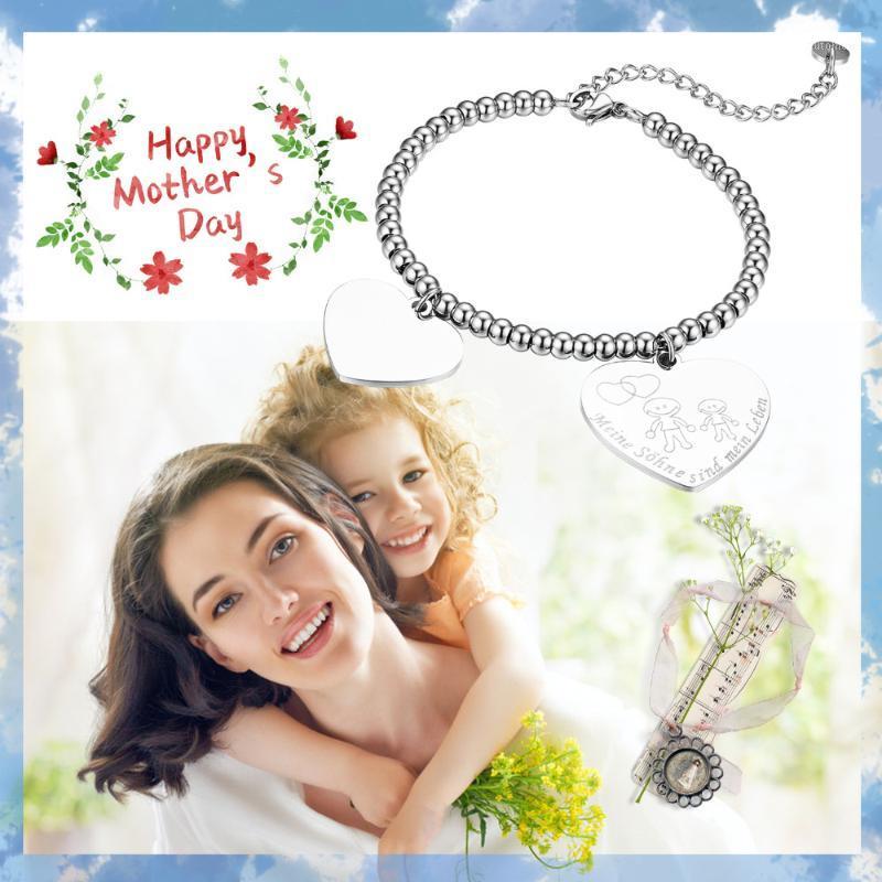 BONISKISS Women's Bracelets Cute Heart Pattern Mother's Day High-Quality Silver Color Stainless Steel Jewelry Lady's Bracelets1
BONISKISS Women's Bracelets Cute Heart Pattern Mother's Day High-Quality Silver Color Stainless Steel Jewelry Lady's Bracelets1