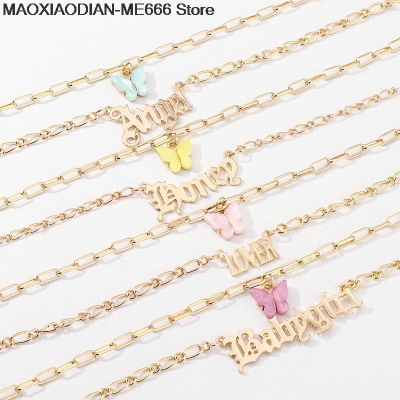 Popular Fashion Layered Necklace Girls Acrylic Butterfly Double Layer Letter Alphabet Angel Pendant Necklace Jewelry For Women
Popular Fashion Layered Necklace Girls Acrylic Butterfly Double Layer Letter Alphabet Angel Pendant Necklace Jewelry For Women