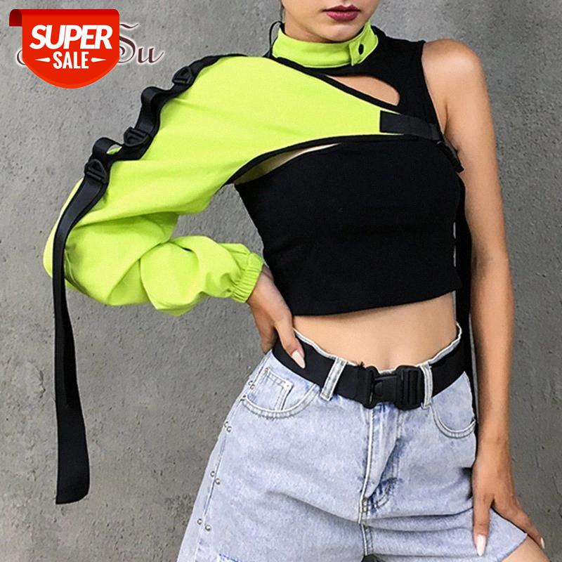 ArtSu Neon Green One Shoulder Off Halter Top Harajuku Black Reflective Tshirt Women Hip Hop Streetwear Tee Shirt Femme ASTS21132 #tQ16, White
ArtSu Neon Green One Shoulder Off Halter Top Harajuku Black Reflective Tshirt Women Hip Hop Streetwear Tee Shirt Femme ASTS21132 #tQ16, White