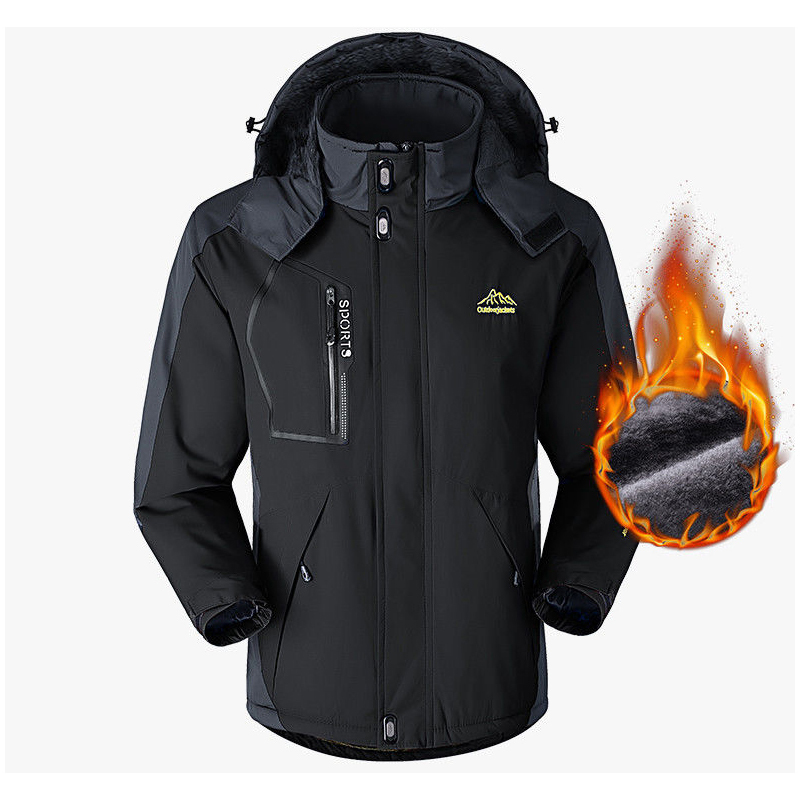 Bust 128cm Men Women Winter Camp Climb Ski Fish Trekking Hike Jackets Hood Windbreak Plus size Coat Oversize M5XL Fur Warm 201114
