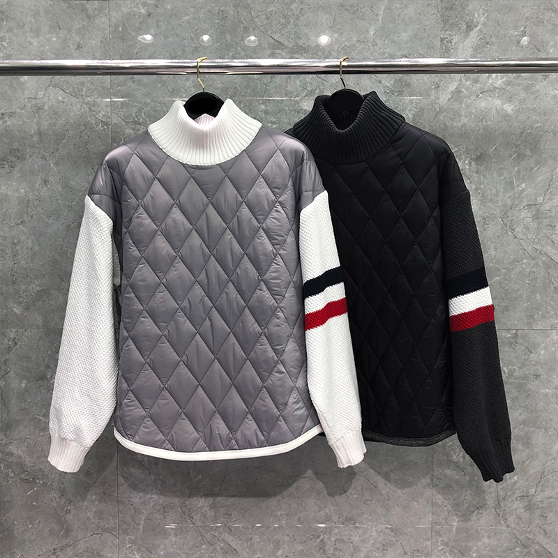 Striped Designer Jackets Patchwork Winter Men's Heavyweight Top Fashion Jacket Classic Knitted Sleeves Turtleneck Cotton-Padded Luxury Brand Pullovers Coats, Black
Striped Designer Jackets Patchwork Winter Men's Heavyweight Top Fashion Jacket Classic Knitted Sleeves Turtleneck Cotton-Padded Luxury Brand Pullovers Coats, Black