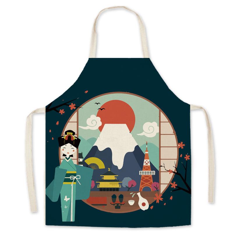 Japanese style ukiyo-e cotton Boys Girls Apron linen apron Mount Fuji home restaurant kitchen oil-proof sleeveless smock
Japanese style ukiyo-e cotton Boys Girls Apron linen apron Mount Fuji home restaurant kitchen oil-proof sleeveless smock