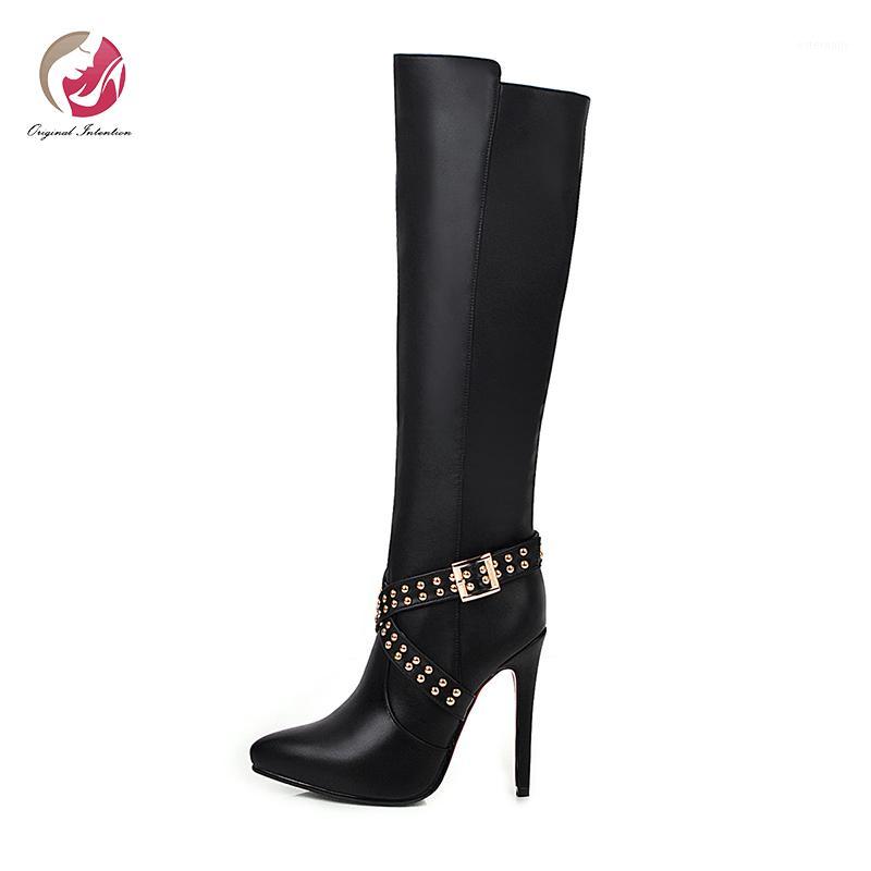 Original Intention Super Sexy Rivets Knee High Boots Woman Cross-tied Rivets Platform Boots Thin High Heels Pointed Toe Shoes1, Oi1591 black
Original Intention Super Sexy Rivets Knee High Boots Woman Cross-tied Rivets Platform Boots Thin High Heels Pointed Toe Shoes1, Oi1591 black