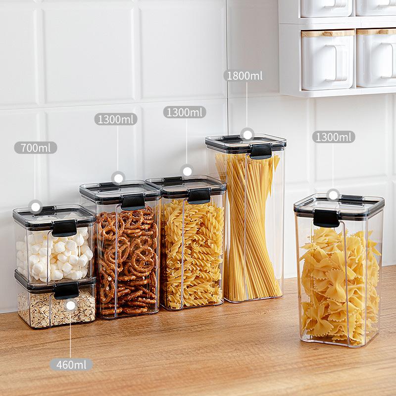 700/1300/1800ML Storage Container Plastic Kitchen Refrigerator Noodle Box Multigrain Storage Tank Transparent Sealed
700/1300/1800ML Storage Container Plastic Kitchen Refrigerator Noodle Box Multigrain Storage Tank Transparent Sealed