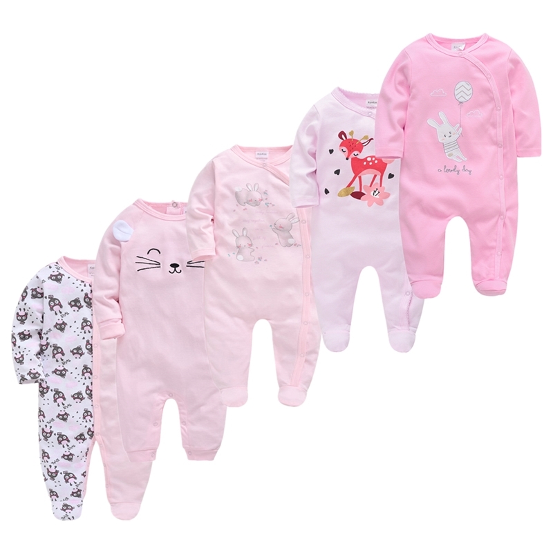 Kavkas Roupa De Bebes Infantil Menina Full Sleeve Newborn Baby Boy Rompers Set Infant Girls Clothing Set LJ201223