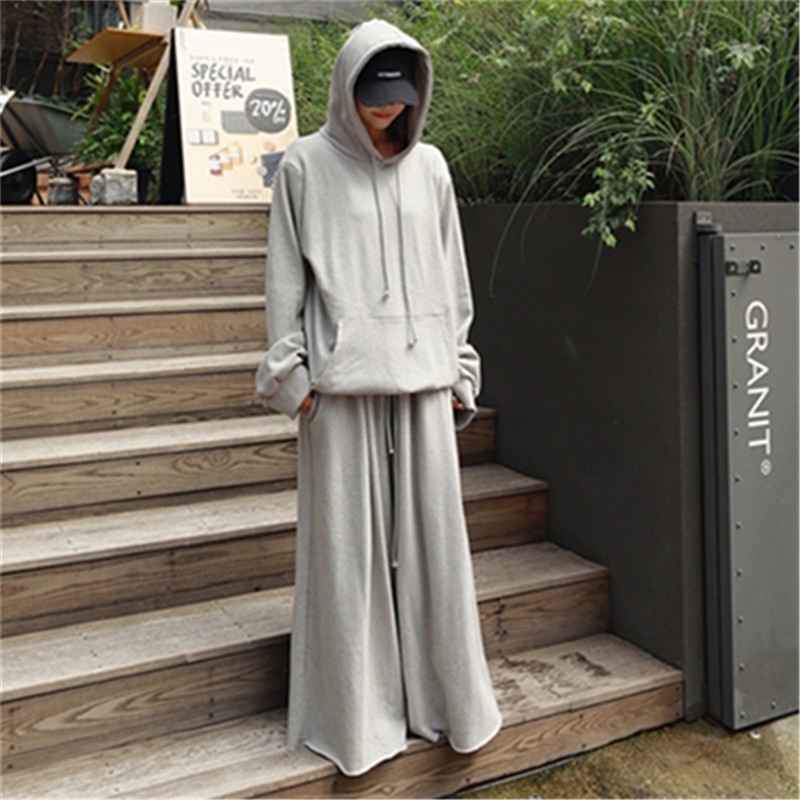 Black Hooded Sweatshirt Loose Casual Girls Fashion Oversized Long Sleeved Bottoming Shirt Mid Length Slimming Pullover Hoodies 201217