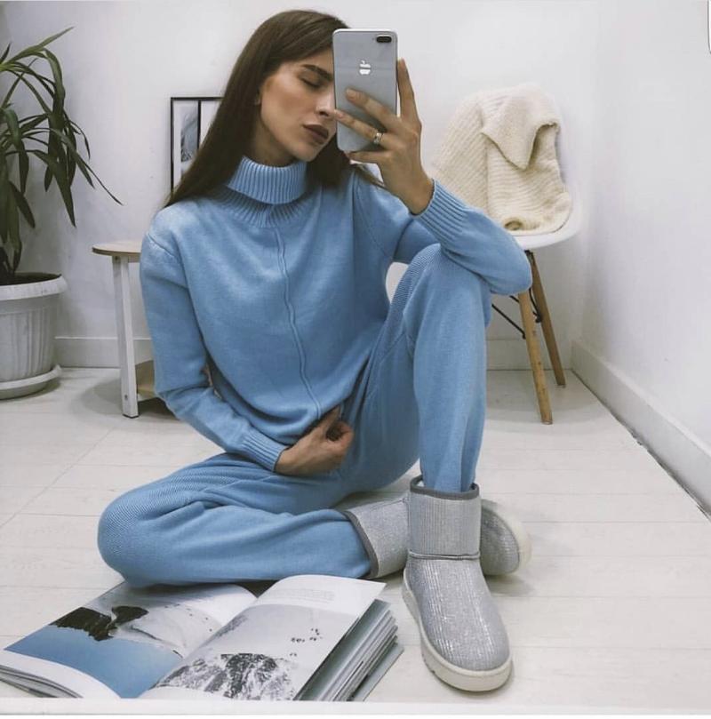 2 Pieces Set Women Knitted Tracksuit Turtleneck Sweater Carrot Jogging Pants Pullover Sweater Sexy Chic Work Outwear Streetwear, Green
2 Pieces Set Women Knitted Tracksuit Turtleneck Sweater Carrot Jogging Pants Pullover Sweater Sexy Chic Work Outwear Streetwear, Green
