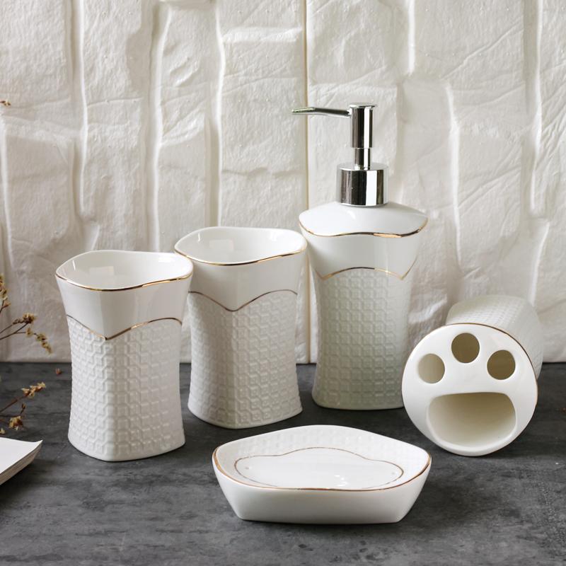 Bathroom Accessories Set Ceramic Bathroom Decoration Toothbrush Holder Lotion dispenser Soap Decoration Accessories
Bathroom Accessories Set Ceramic Bathroom Decoration Toothbrush Holder Lotion dispenser Soap Decoration Accessories