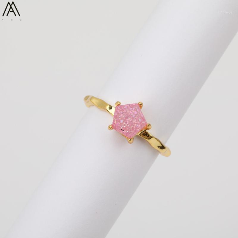 5PCS/Lot Natural Druzy Geode Agates Pentagon Beads Gold Rings For Women Drusy Adjustable Rings Summer Fashion Jewelry HS-58AMAB1
5PCS/Lot Natural Druzy Geode Agates Pentagon Beads Gold Rings For Women Drusy Adjustable Rings Summer Fashion Jewelry HS-58AMAB1