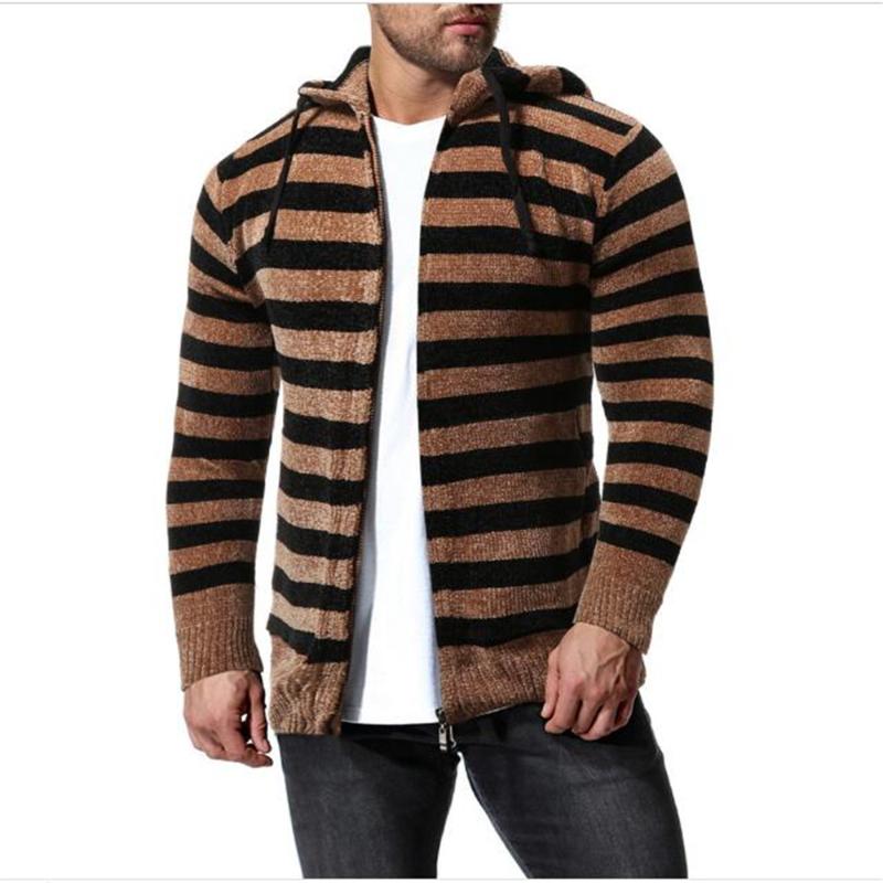 Autumn Winter Fashion Men Cotton Striped Long Sleeve Zipper Hooded Sweater Streetwear Vintage Casual Slim Kniting Outerwear, Black
Autumn Winter Fashion Men Cotton Striped Long Sleeve Zipper Hooded Sweater Streetwear Vintage Casual Slim Kniting Outerwear, Black