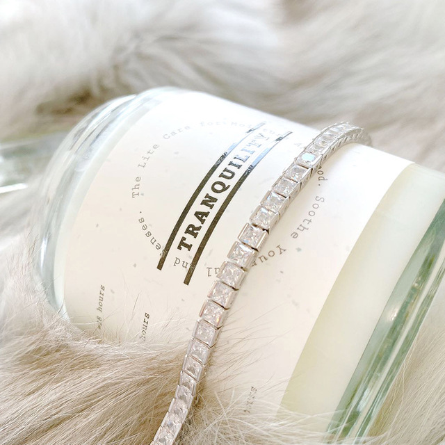 Bracelet, Exquisite Princess Cut Simulated Dia Bracelet - 10KT White Rose Gold Fill, Elegant Party & Wedding Jewelry for Women Free shipping