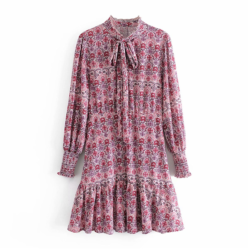 2021 New Elegant Women Geometric Floral Print Es Fashion Ladies Ruffles Bow Stand Collar Vintage Female Chic Vestidos 4nyl, Pink
2021 New Elegant Women Geometric Floral Print Es Fashion Ladies Ruffles Bow Stand Collar Vintage Female Chic Vestidos 4nyl, Pink
