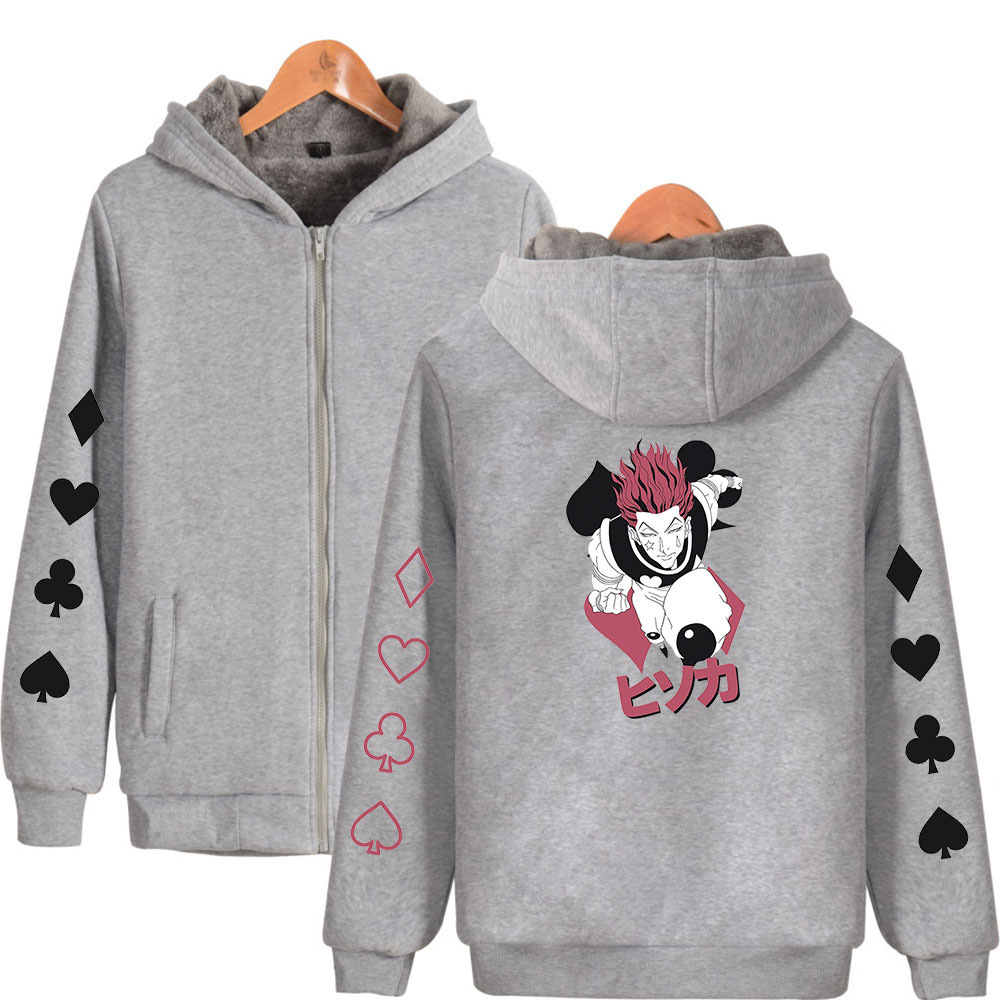2021 cross border new full time Hunter hisoka winter thickened casual zipper men's and women's loose sweater, Customize
2021 cross border new full time Hunter hisoka winter thickened casual zipper men's and women's loose sweater, Customize