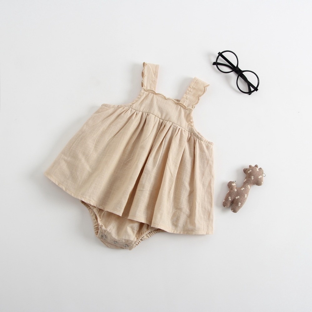 Baby Romper Dress Girls Summer Newborn Baby Clothes For Girls 100% Cotton White Lace Sleeveless bebes Infant Girls Jumpsuit 201027