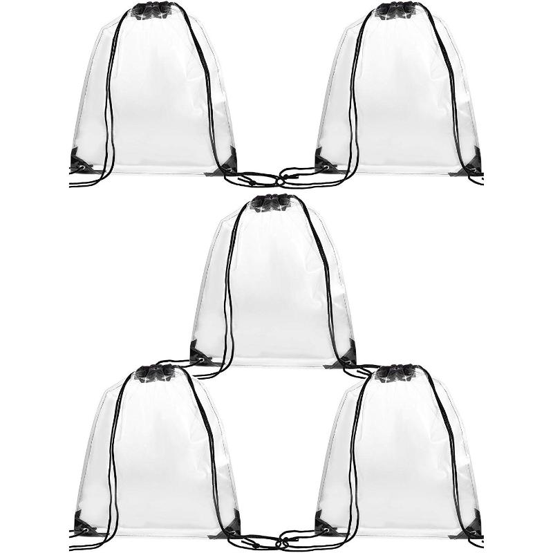 5 Pack Transparent Drawstring Bag Clear Cinch Bags Traveling Sport Bags (Black Edge), Blue
5 Pack Transparent Drawstring Bag Clear Cinch Bags Traveling Sport Bags (Black Edge), Blue