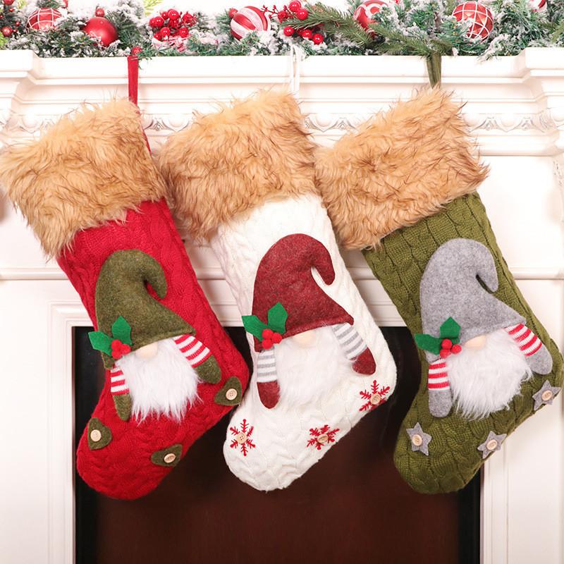 Party Decoration Faceless Doll Knitting Stocking Large Christmas Knitted Santa Gnome Socks Candy Gift Bag
Party Decoration Faceless Doll Knitting Stocking Large Christmas Knitted Santa Gnome Socks Candy Gift Bag