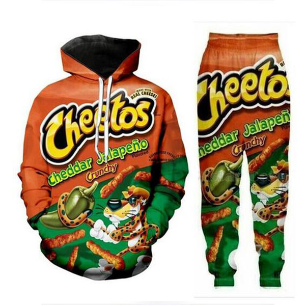 New Men/Womens Cheetos Funny 3D Print Fashion Tracksuits Hip Hop Pants + Hoodies MH091, As shown 1
New Men/Womens Cheetos Funny 3D Print Fashion Tracksuits Hip Hop Pants + Hoodies MH091, As shown 1