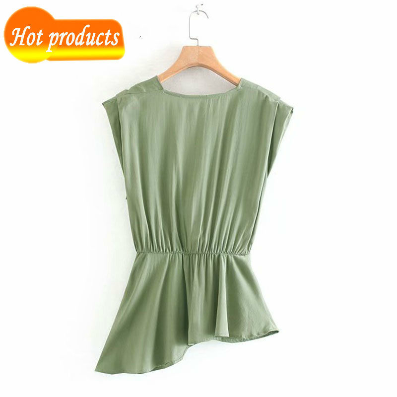 sleeveless green Women' casual regatta v irregular neck in office cotton shirts Lady blouse shirt L435
sleeveless green Women' casual regatta v irregular neck in office cotton shirts Lady blouse shirt L435