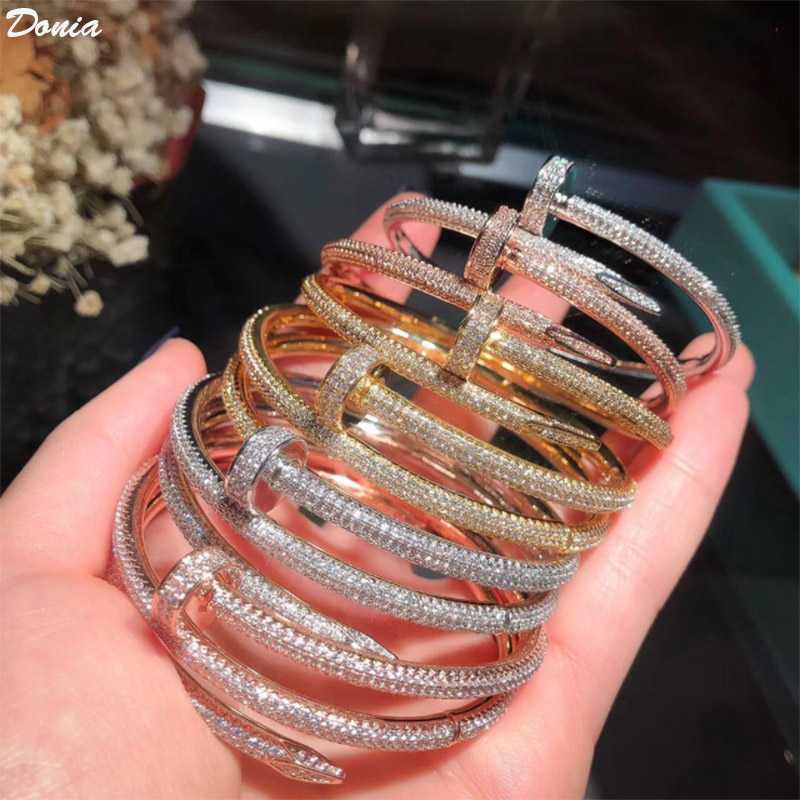 Donia Jewelry Designer Bracelet Large nails classic copper micro inlaid Zirconia Bracelet for men and women, Black
Donia Jewelry Designer Bracelet Large nails classic copper micro inlaid Zirconia Bracelet for men and women, Black